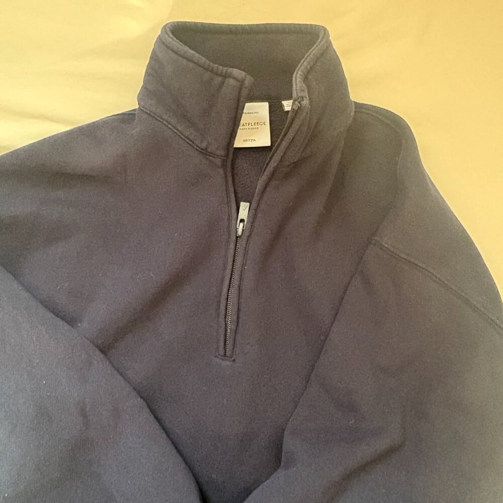 ARITZIA TNA Cozy Fleece Boyfriend 1/4 Zip Sweatshirt